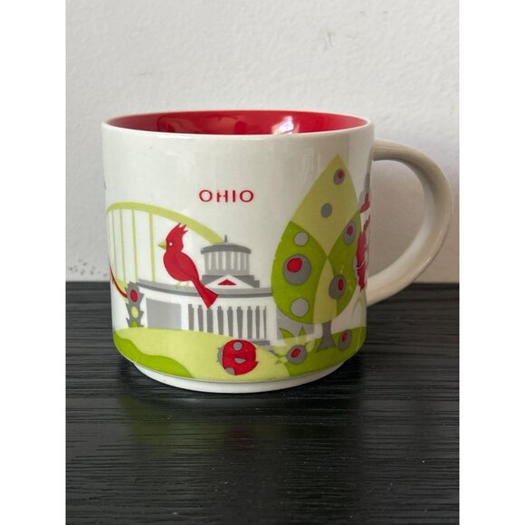 2014 RETIRED Starbucks OHIO You Are Here Series Coffee Mug Colorful Landmarks - Picture 1 of 7